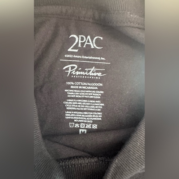 Primitive x 2Pac Tupac T Shirt Mens Size m Black Rap Street Wear Hip Hop - Picture 3 of 6